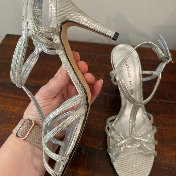 Antonio Melani‎ Strapy Sliver Heels Size 6.5 - Picture 6 of 13